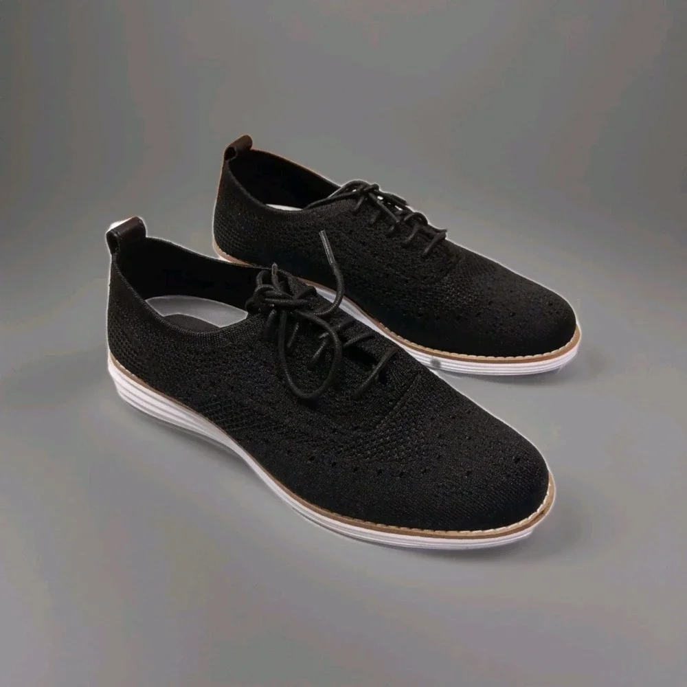 Cole Haan Original Grand Stitchlite Womens Size 7.5‎ Black Wingtip Oxford Shoes